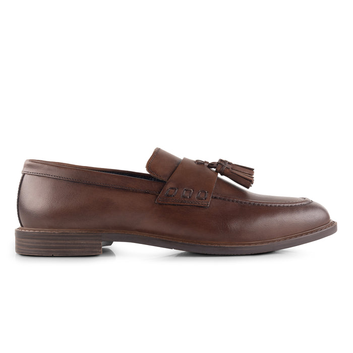 Charleston Leather Tassel Loafers - Brown