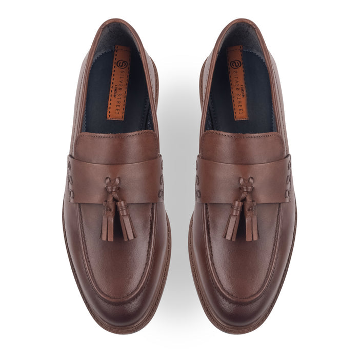 Charleston Leather Tassel Loafers - Brown
