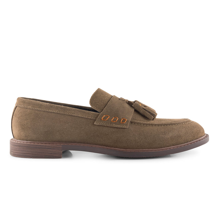 Charleston Suede Leather Tassel Loafers - Butter Brown