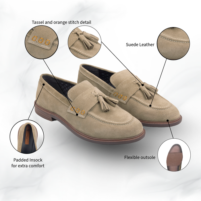 Charleston Sand Suede Tassel Loafer (1)