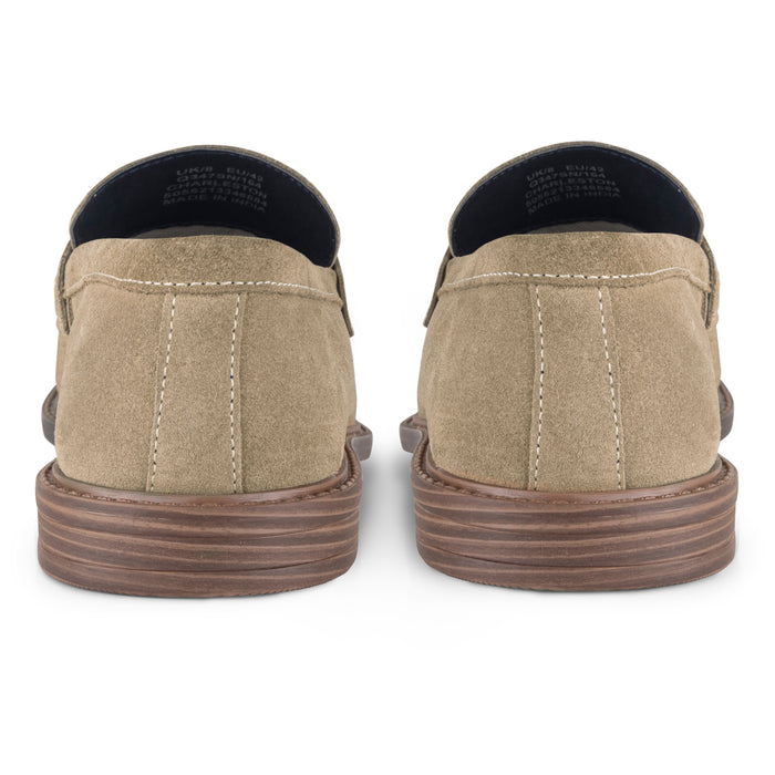 Charleston Suede Leather Tassel Loafers - Sand