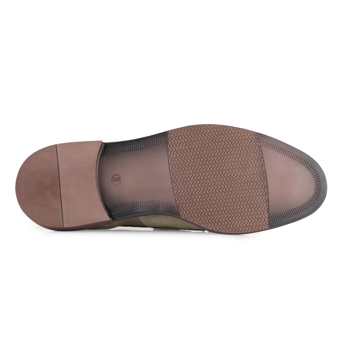 Charleston Suede Leather Tassel Loafers - Sand