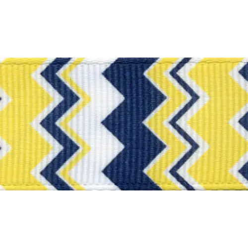 7/8" x 20 yd / Single Roll / Navy/Lemon
