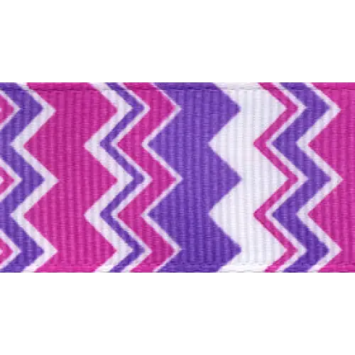 Chevron Grosgrain Ribbon - Grape/Cerise / 7/8’’ x 20 yd