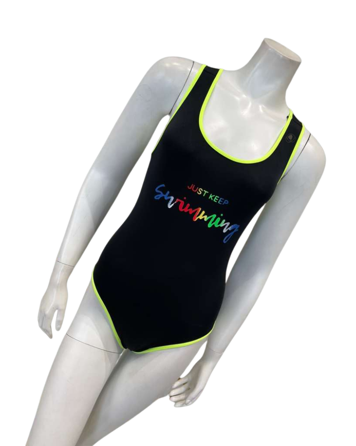 Child Play Black Just Keep Swimming Multi Teen's Bathing Suit Myselflingerie.com