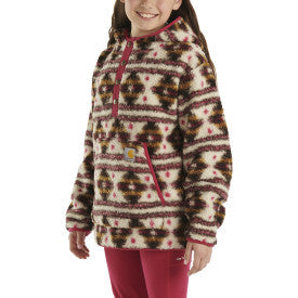 Carhartt child and youth fleece quarter-snap sweatshirt in malt, additional product image