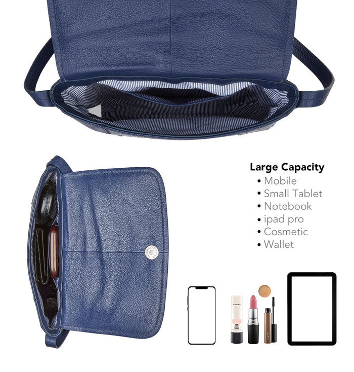 Chloe Leather Crossbody Bags - Indigo
