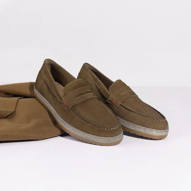 Clapham Suede Penny Loafers - Brown