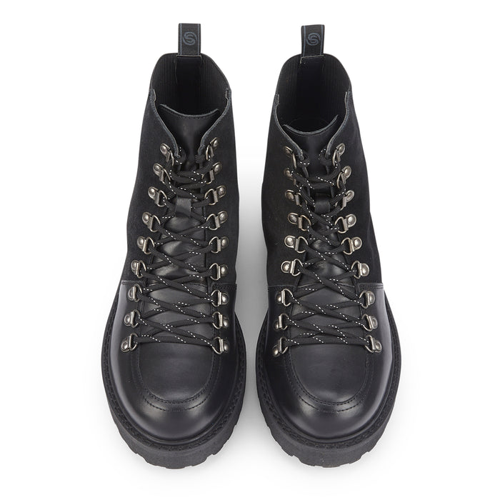 Claridge Leather Lace up Boots - Black