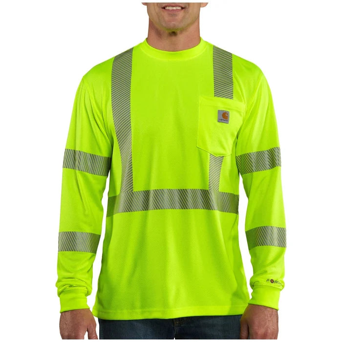 Carhartt Force ANSI Class 3 high visibility long sleeve work t-shirt in brite lime