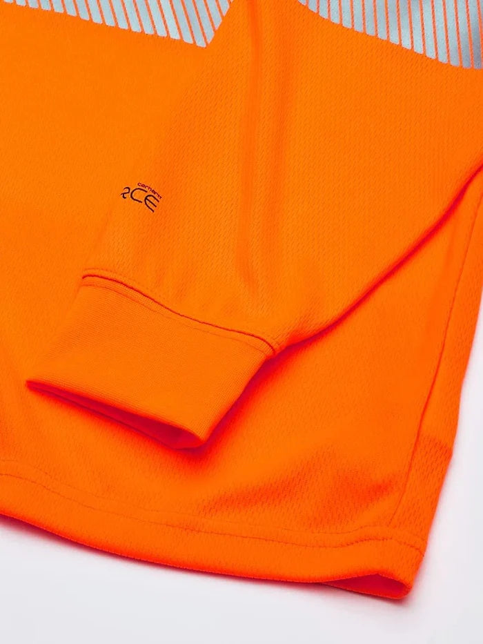 Carhartt Class 3 hi-vis long sleeve tee in brite orange with reflective Scotchlite trim