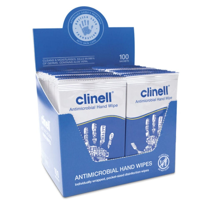 Alternative view of Clinell Antibacterial Hand Wipes, showing different angle or usage.