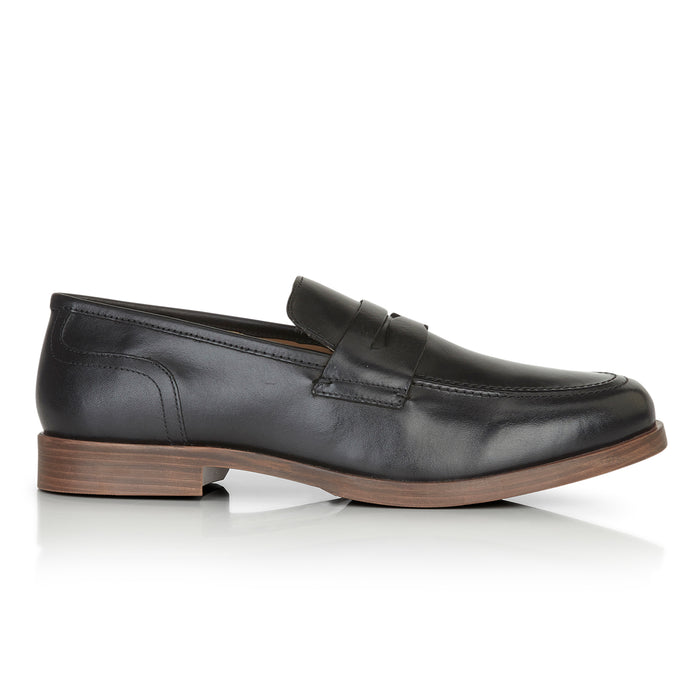 Clint Leather Penny Loafer - Black