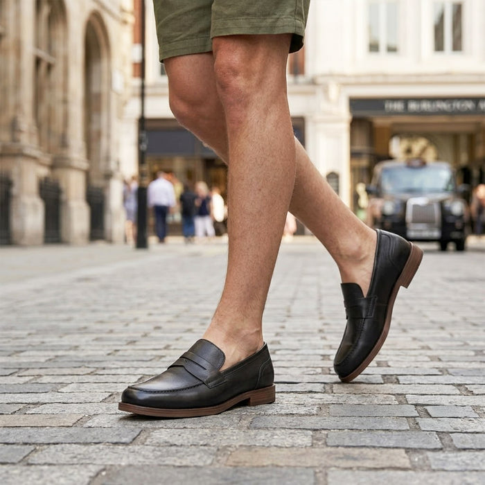 Clint Leather Penny Loafer - Black