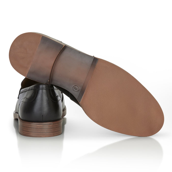Clint Leather Penny Loafer - Black