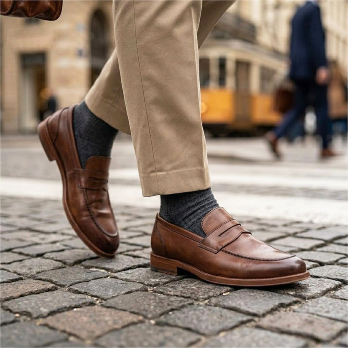 Clint Leather Penny Loafer - Brown