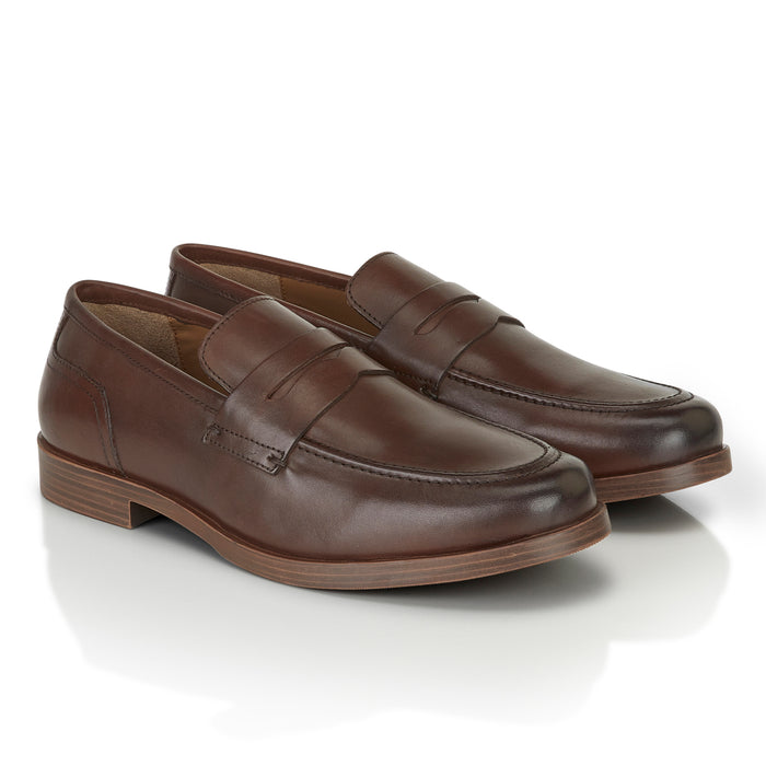 Clint Leather Penny Loafer - Brown