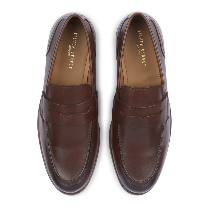 Clint Leather Penny Loafer - Brown