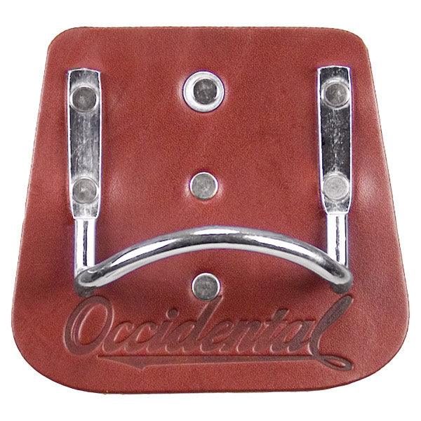 Occidental Leather clip on hammer holder in tan leather
