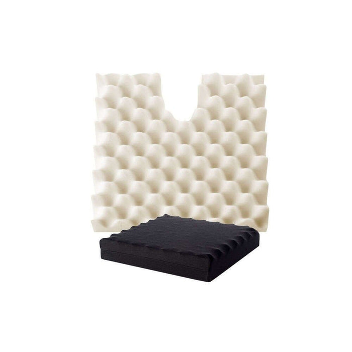 Full view of Coccyx Sero Pressure Cushion cushion on a plain background, showing its shape and supportive material.