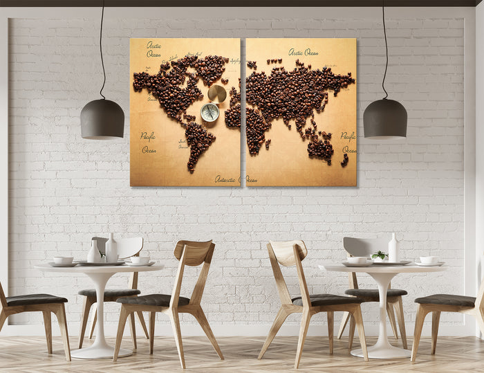Coffee Map Canvas Print #5017