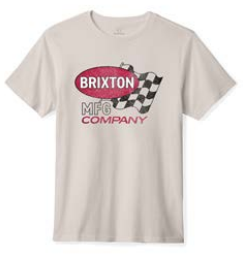 Brixton Collins short sleeve standard tee in cream
