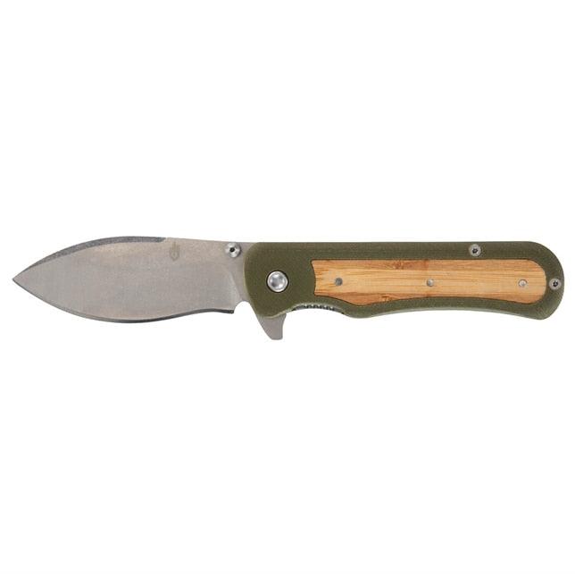 Gerber Confidant everyday carry knife with OD green handle and stainless steel blade