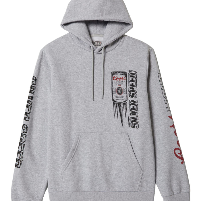 Brixton Coors Light Silver Speed hooded sweatshirt in heather grey