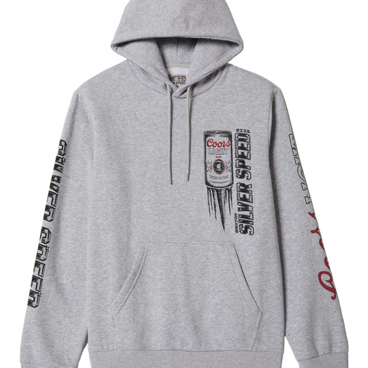 Brixton Coors Light Silver Speed hooded sweatshirt in heather grey