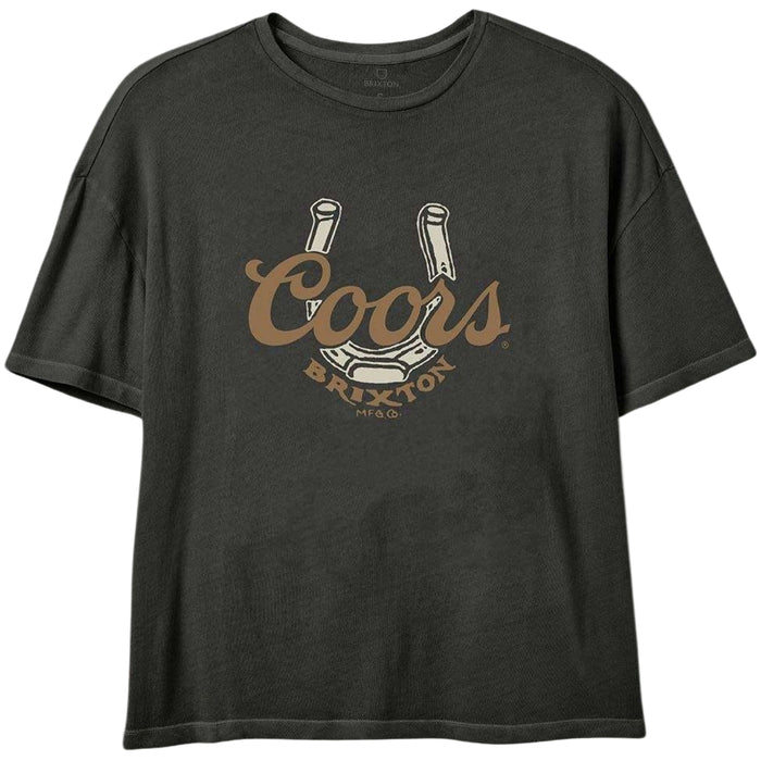 Brixton Coors women's Luck oversized boyfriend tee in washed black