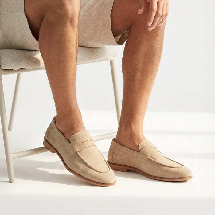Cornwall Suede Penny Loafer - Sand