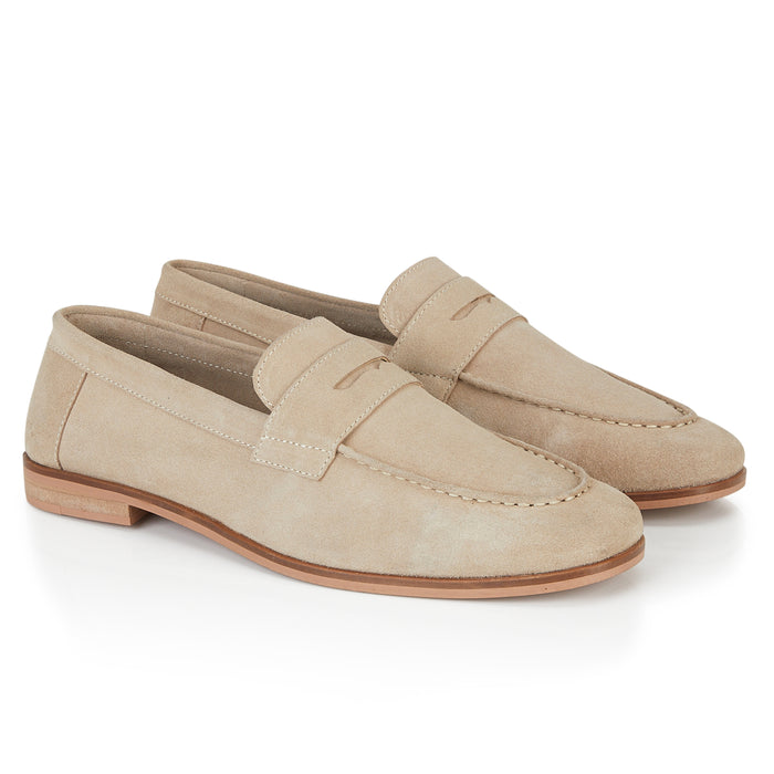 Cornwall Suede Penny Loafer - Sand