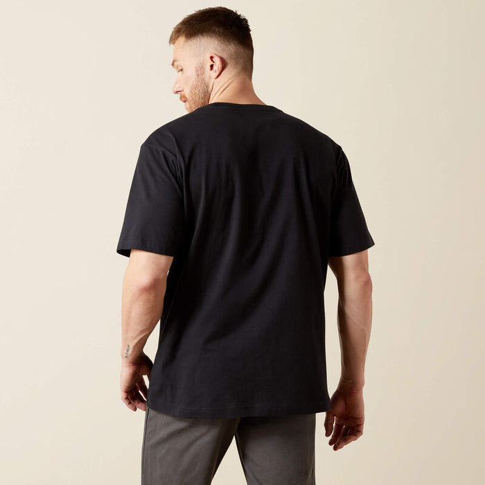 Back view of the Ariat Work Cotton Strong pocket t-shirt in black