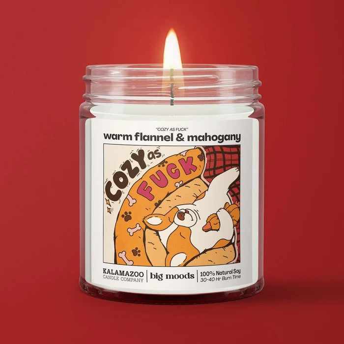 Cozy as Fuck Candle | Warm Flannel & Mahogany