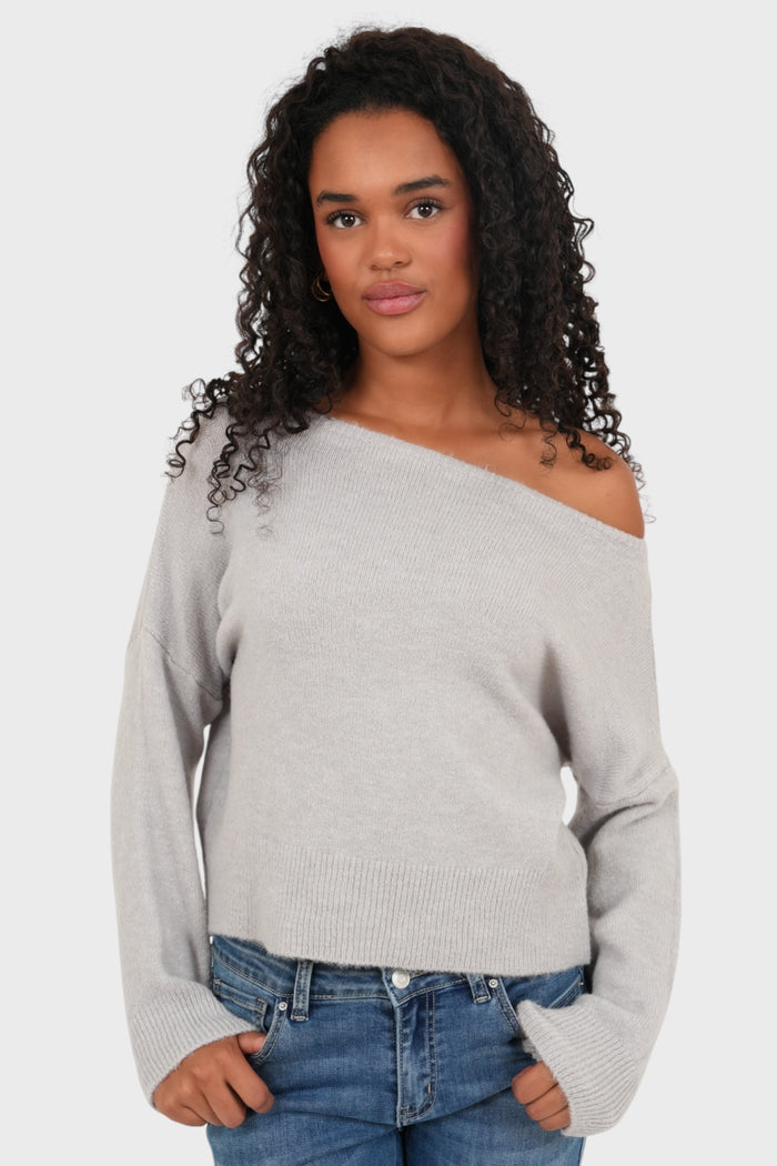 "Cozy" sweater grey
