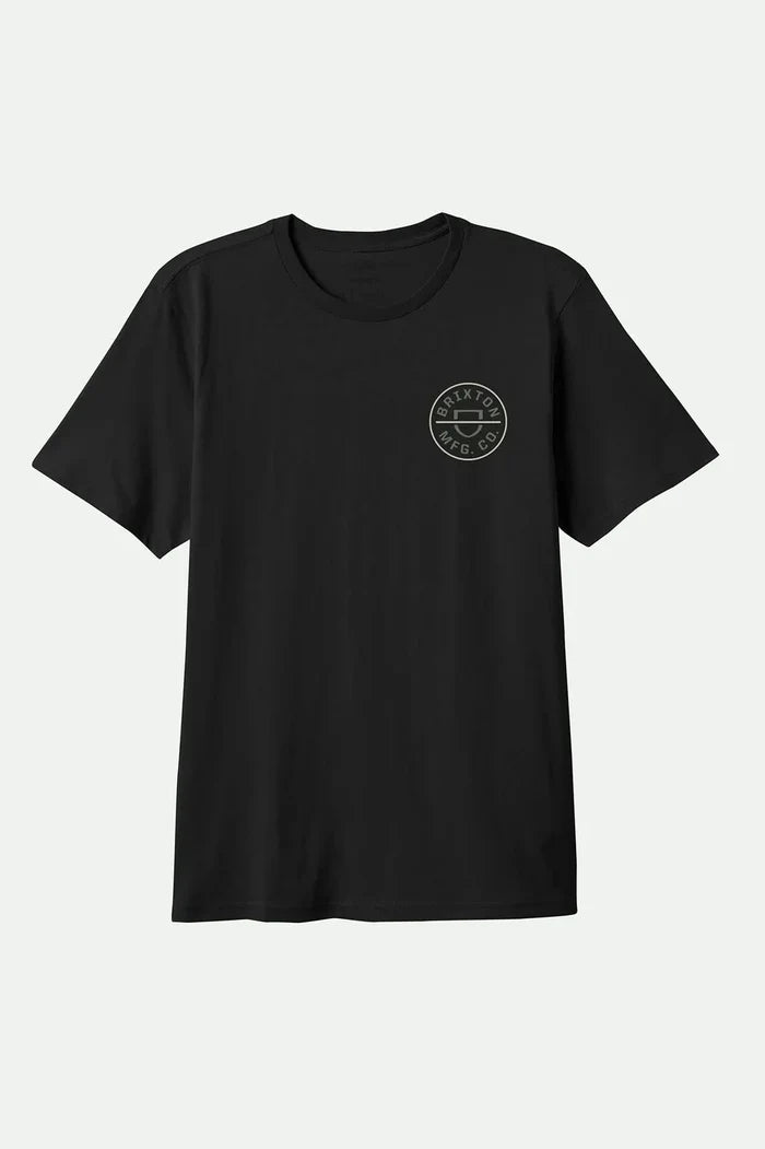Brixton Crest II short-sleeve t-shirt in black, dark sage and warm grey, additional product image