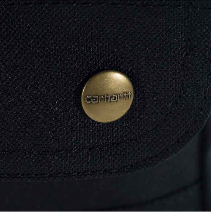 Carhartt black crossbody snap bag, further product view of the duck canvas shell
