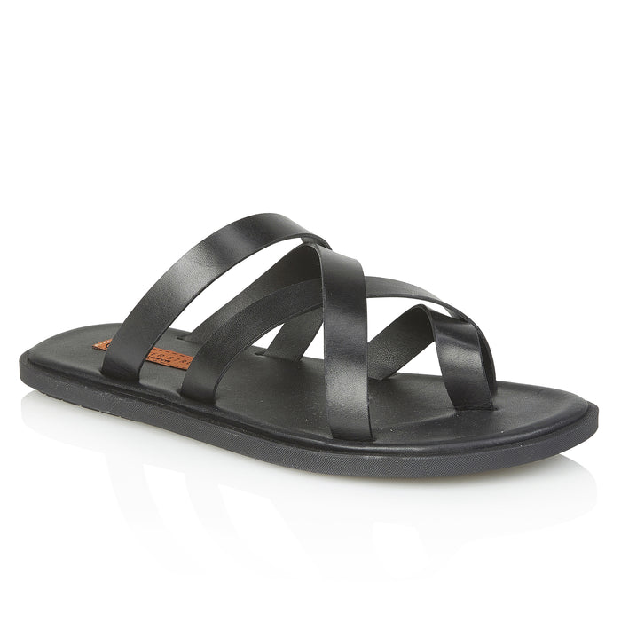 Crouchend Leather Sliders - Black