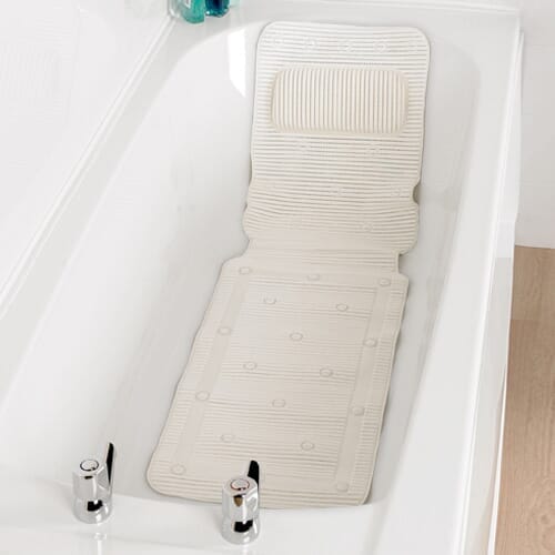 Cushioned Bath Mat With Integral Pillow
