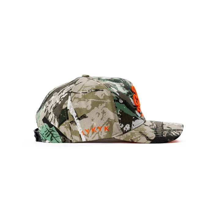 Dad Gang DadTree hat in camo and orange, additional product view