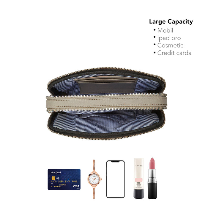 Daisy Leather Purses - Cream