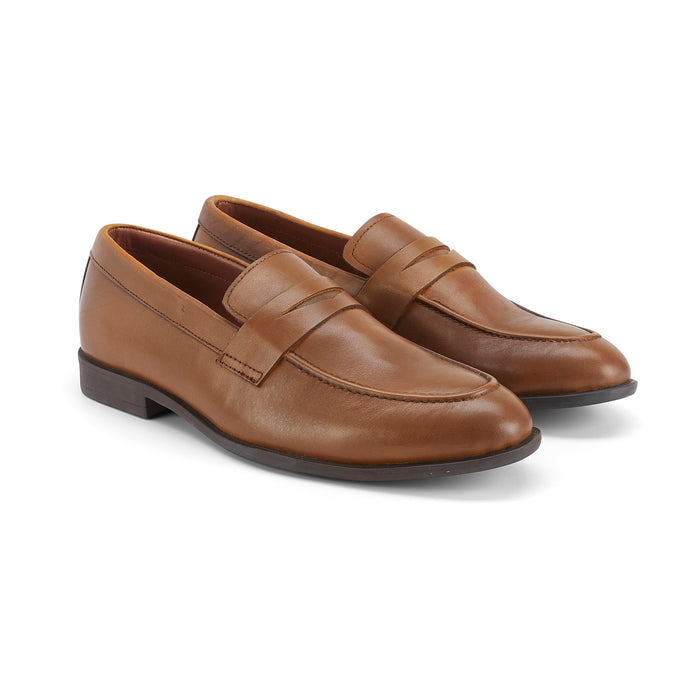 Dane Leather Penny Loafers - Tan