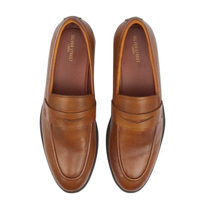 Dane Leather Penny Loafers - Tan