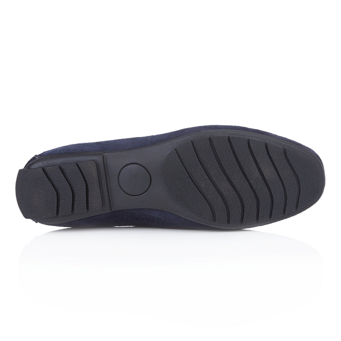 Danielle Suede Leather Driving Loafers- Navy
