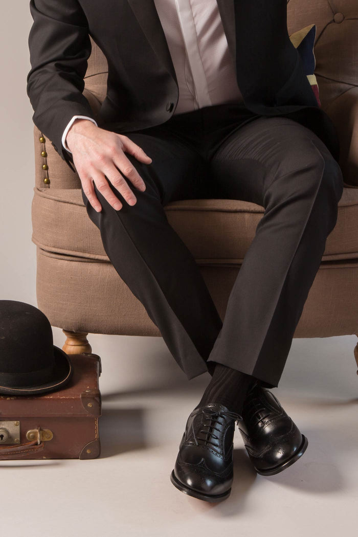 Danvers BLACK Cotton Lisle Men's Socks