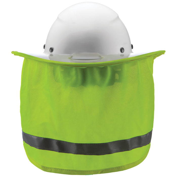 Back view of the Lift Safety DAX full brim sunshade in hi-vis lime