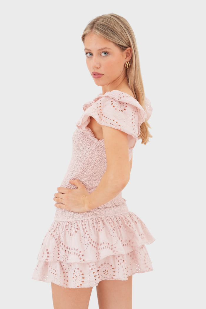 "Daydream" ruffle top pink
