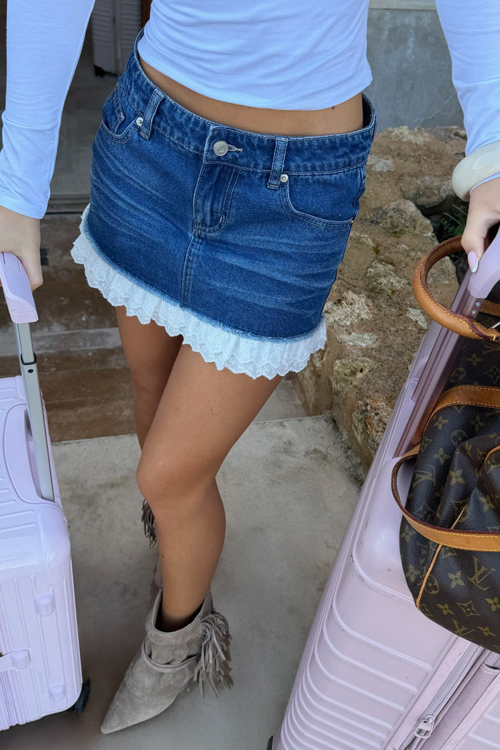 “Denim lace” skirt