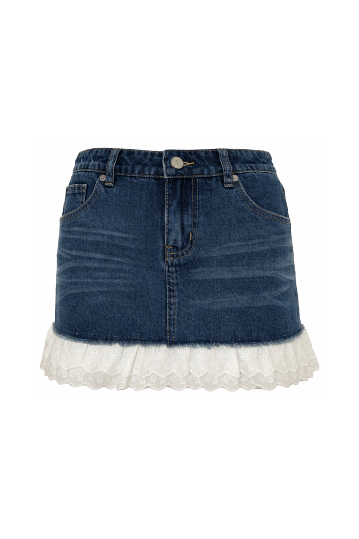 “Denim lace” skirt