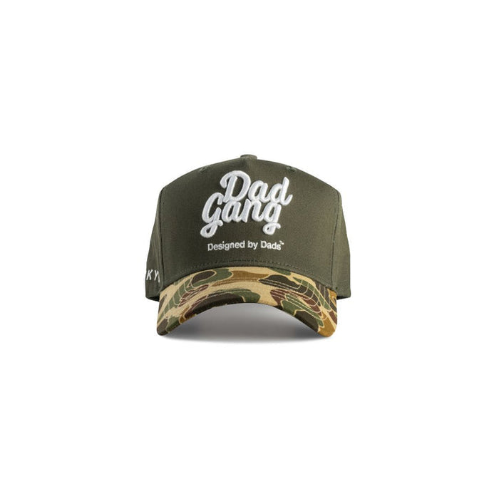 Dad Gang duck camo hat in olive green
